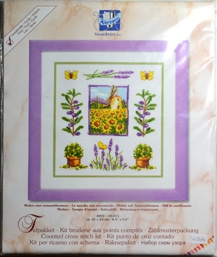 Verbaco Stickpackung Mühle mit Sonnenblumen